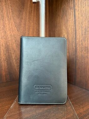 Coach Black Leather Agenda/Notebook Cover